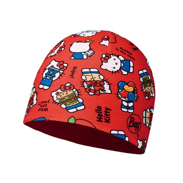 BUFF 9折!!\t BF113207 野餐野餐 HELLO KITTY 兒童POLAR雙層保暖帽