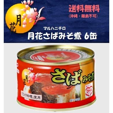 マルハニチロ 月花さばみそ煮EO F2号缶(200g) ｘ6缶　送料無料（沖縄・離島不可）サバ缶・鯖缶