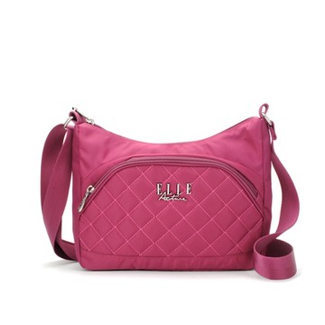 【ELLE Active】生活印記系列-側背包/斜背包-大-桃紅色