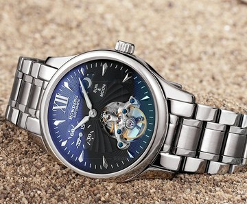 高質感防水手錶男款高貴皮帶全自動機械手錶十天預購+現貨