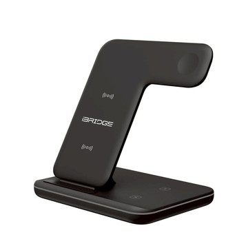 【iBRIDGE】15W極速三合一無線充電器(IBW006)-黑