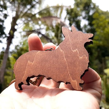 手工木作創意鑰匙圈  柯基