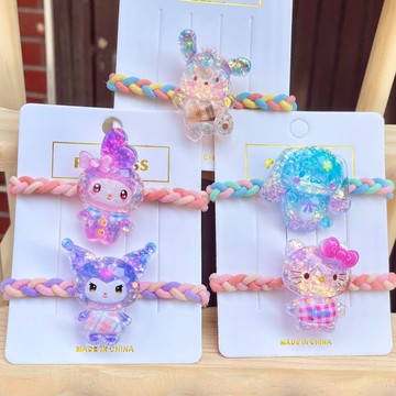 三麗鷗新款皮筋頭繩兒童高彈力發繩可愛卡通庫洛米女童頭飾發圈 z8095