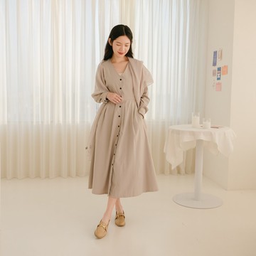 經典鞋款・秋冬必備 席恩 微跟樂福鞋 奶茶