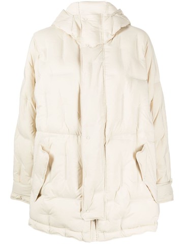 JNBY - quilted hooded coat - women - Spandex/Elastane/Polyester/Polyester/Spandex/Elastane/Down/Duck Down - S - Neutrals