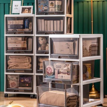 收納箱抽屜式塑料家用玩具零食收納柜子多層儲物柜衣服整理柜