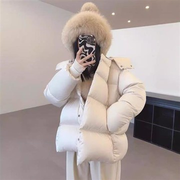 【米蘭精品】羽絨外套鵝絨夾克-90%含絨連帽雲朵蓬鬆女外套3色74ia74