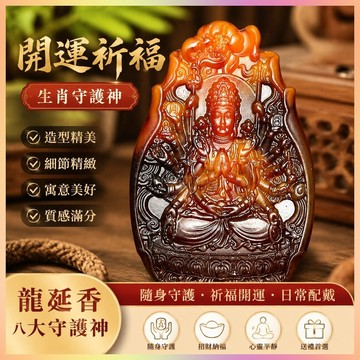 【開運館】 祈福 開光 神 龍涎香十二生肖八大守護神男士項鏈 開 招財 生意 平安 偏財 辟邪 擋災 招財 生意