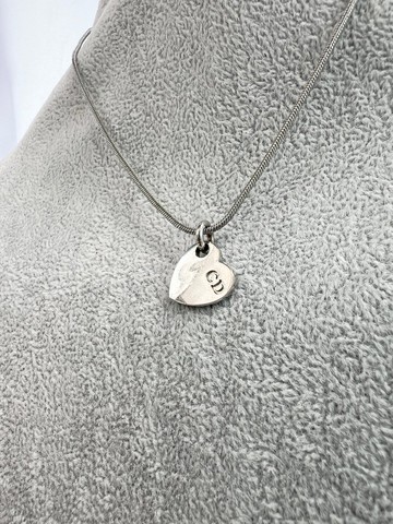 Dior 2000年代Y2K心形CD吊墜銀色蛇骨頸鏈項鏈 日本中古二手