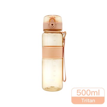 樂扣樂扣Tritan彈蓋提帶水壺500ml-奶茶