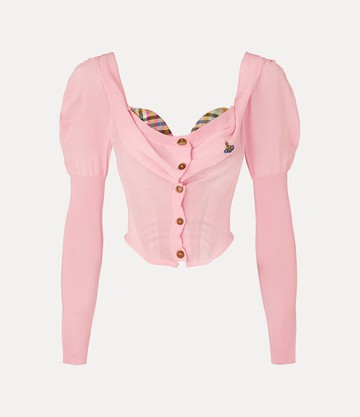 Vivienne Westwood Bea Corset Cardigan Merino Wool / Silk Pink 44 Women