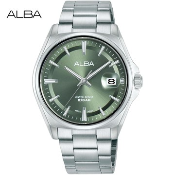 ALBA 雅柏 簡約都會時尚男錶/綠X銀/39mm (VJ42-X385G/AS9V87X1)