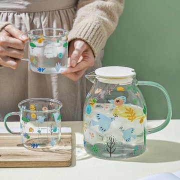 西比爾小清新玻璃水壺玻璃杯耐高溫家用冷水壺大容量水杯子高顏值