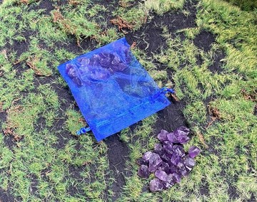 紫宸智石 天然紫水晶原石 附贈簡約藍色紗袋 增智慧  激發靈感