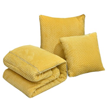 加厚純色抱枕被子兩用珊瑚絨折疊辦公室午休汽車上靠墊枕頭二合一