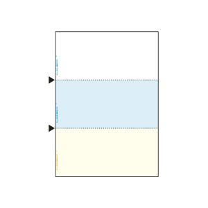 （まとめ）マルチプリンタ帳票（FSC森林認証紙） A4カラー3面（ホワイト／ブルー／クリーム） 100枚入×5冊