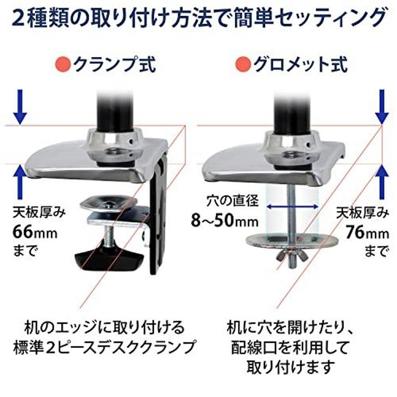 エルゴトロン LX デスクマウント デュアル モニターアーム 縦/横型