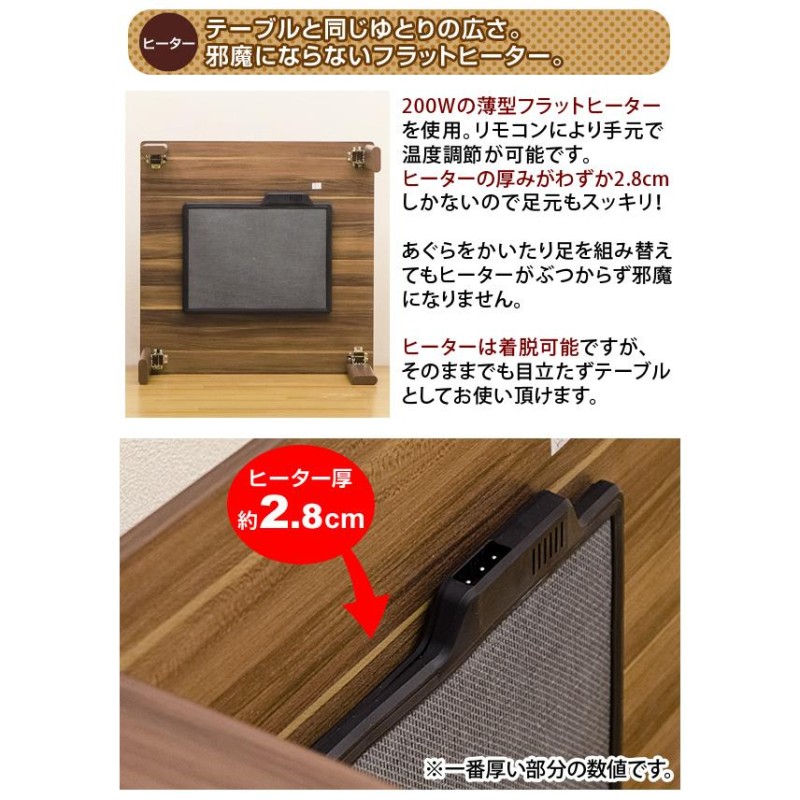 折脚 フラットヒーター コタツ 80×80 正方形 折りたたみ 折り畳み