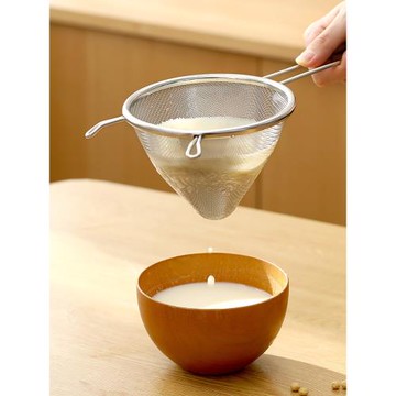 日本不銹鋼漏勺果汁豆漿過濾網超細蛋液去筋網篩撈面勺面粉篩笊籬