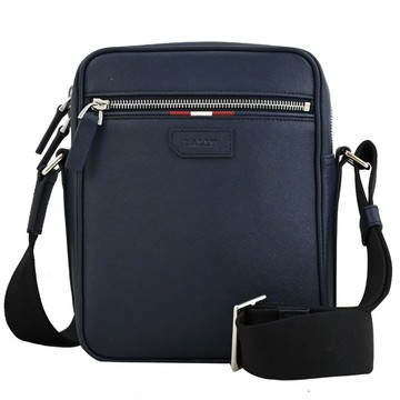 BALLY 6233875 PABLO 壓印LOGO 經典防刮斜背方包.深藍