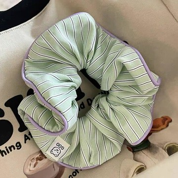 🎀免運🎀韓版奶油撞色ins風高顏值條紋小熊大腸髮圈少女可愛頭繩百搭頭飾髮圈束髮繩 頭飾 皮筋 髮飾 橡皮筋 綁頭髮頭