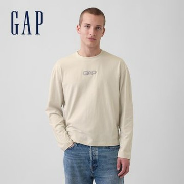 【GAP】寬鬆版Gap Logo短版T恤-灰色(866361)