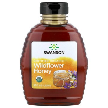 Swanson Vitamins, 有機認可野花蜂蜜，16 盎司（454 克）