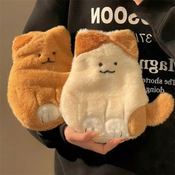 隔日達🌙 可愛猫咪熱水袋 毛絨暖水袋 加厚熱敷袋 防爆暖手袋 暖宮熱敷注水 經痛女生用 大號暖手寶 灌水暖水袋