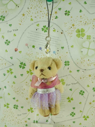 【震撼精品百貨】泰迪熊_Teddy Bear~吊飾-芭蕾-灰紫