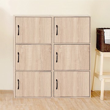 HOPMA家具 摩登三門收納櫃(1箱2入)台灣製造 置物櫃 書櫃 三門櫃 三層櫃-寬42 x深30 x高90cm