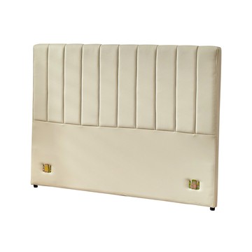 【多瓦娜】黑澤爾5尺皮床頭片-二色米色