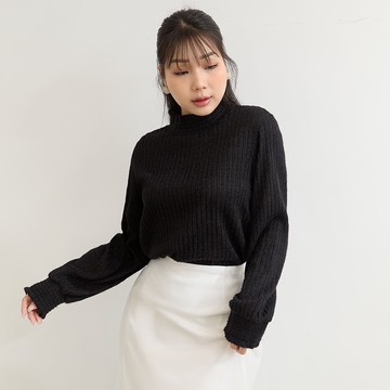 溫柔微透膚磨毛高領上衣 MISS