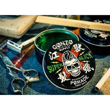 免運 買一送一支三叉梳 Gonzo Super Slick Pomade  江獸髮油 水洗式髮油 抗汗抗潮濕 (4oz)