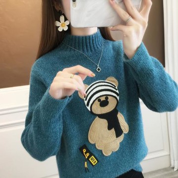 針織毛衣女2025新款冬季爆款半高領打底加厚顯瘦洋氣寬松上衣長袖