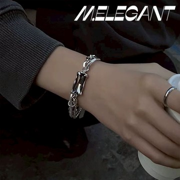 M.e.【24H出貨】暗黑高級灰鑽情侶鈦鋼手鍊 男女通用手鏈 疊戴鈦鋼手鏈