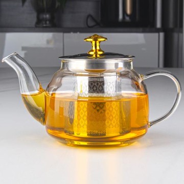 加厚耐熱耐高溫明火玻璃茶壺電磁爐不銹鋼煮茶壺家用辦公花茶具