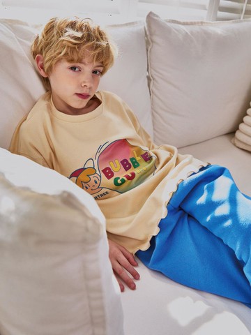 Digital Print Cotton Modal Long Sleeve Top [Buttery Yellow]