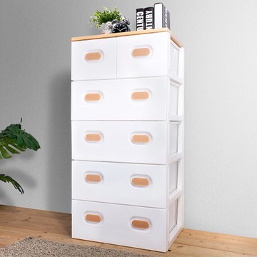 【HOUSE】木天板-TODAY衣物抽屜式五層收納櫃-超大-2小四大抽