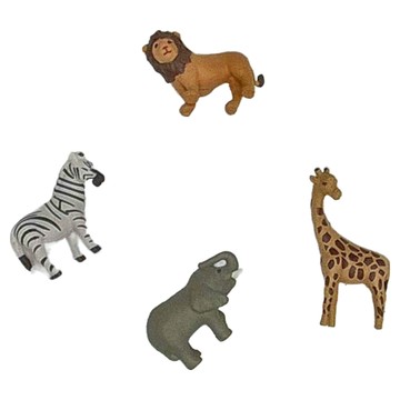 Midori 造型磁鐵組 Set 1  迷你磁鐵 動物造型  非洲動物  約6.5~25mm x 橫幅8.5~26mm x 厚8~28mm