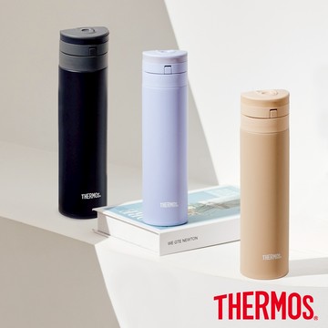 收禮人自選色🎀牢牢上鎖你的愛【THERMOS 膳魔師】不鏽鋼真空自動上鎖彈蓋保溫保冷瓶450ml_多色任選(JNS-454系列)