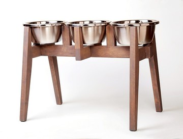 3 碗狗餵食器三重食物架狗用碗架高架