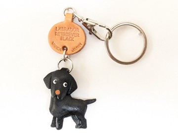 拉布拉多尋回犬 (黑色)  狗  真皮鑰匙圈  牽繩吊飾  手作 VANCA