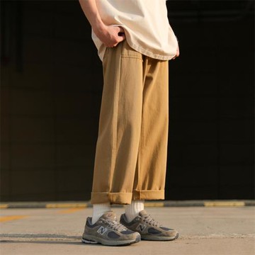 日系工裝褲男夏季薄款褲子直筒寬松休閑長褲潮牌復古cityboy男褲
