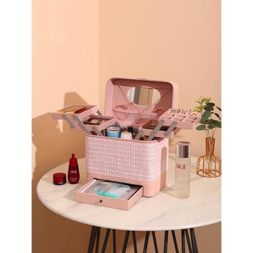 小香風2023化妝箱高級化妝品包女便攜大容量化妝師高顏值收納箱盒