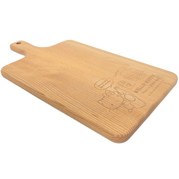 小禮堂 Hello Kitty 方形木質砧板 切菜板 隔熱墊 木托盤 (淺棕 漢堡)