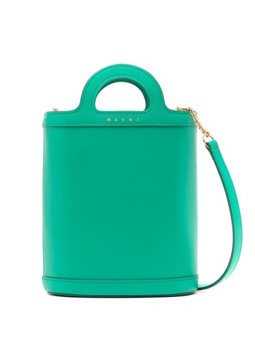 Marni - Tropical Nano leather bucket bag - women - Calf Leather/Cotton/Acrylic - One Size - Green