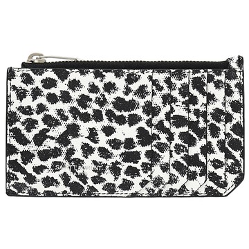 YSL 609362 黑白斑點印花卡片零錢包.黑/白
