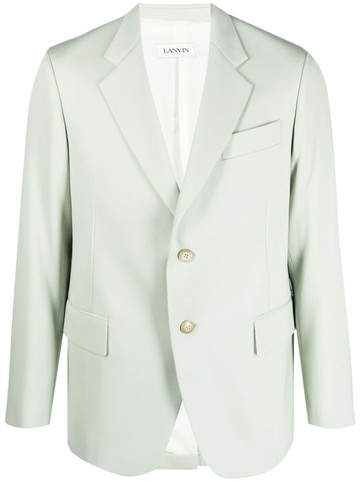 Lanvin - single-breasted wool blazer - men - Cupro/Wool - 48 - Green