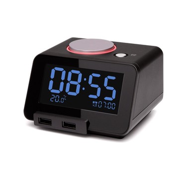 Homtime美時C1電子鬧鐘LED靜音夜光貪睡帶溫度計學生床頭鈴聲