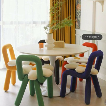 網紅客廳餐桌椅子ins奶油風餐椅家用創意設計師輕奢化妝凳子靠背 雙11全館免運